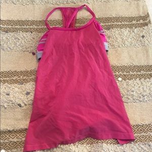 Pink Lululemon Build in Bra Workout Tank